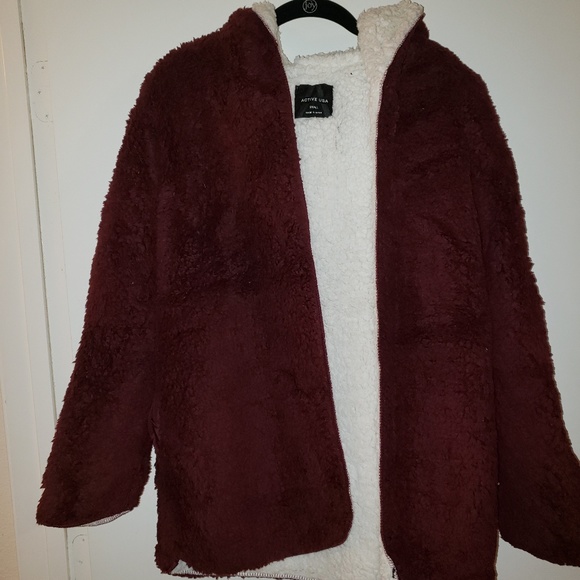 REVERSIBLE WITH POCKETS!! Teddy Bear Fleece Jacket - Picture 2 of 6